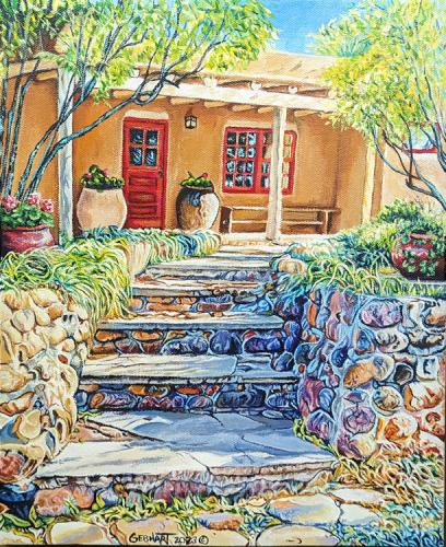Stairs to Canyon Road by Edward Gebhart